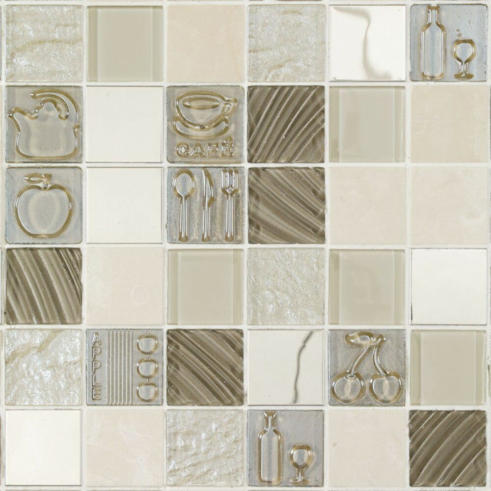 Skleněná mozaika Mosavit Kitchen beige 30x30 cm