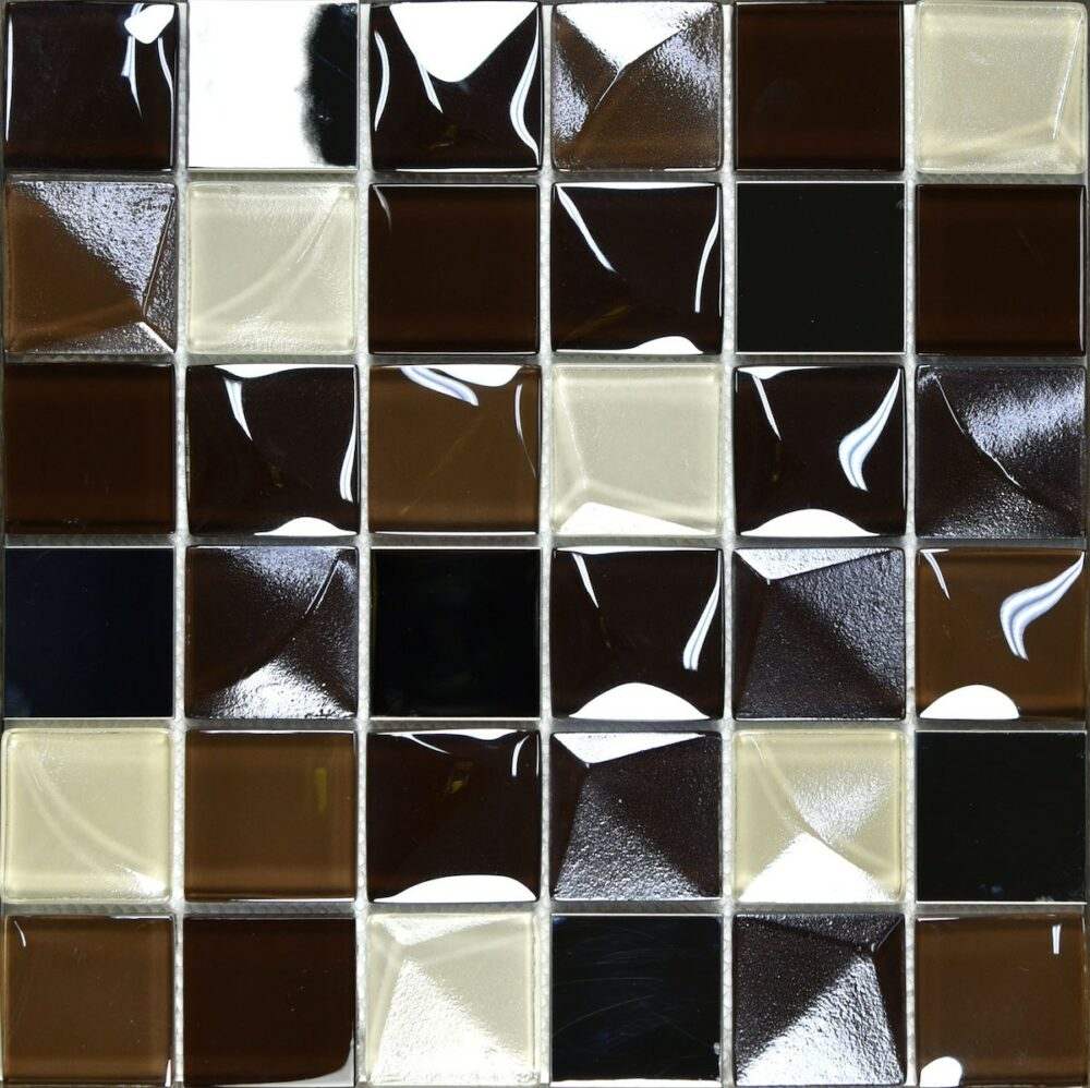 Skleněná mozaika Mosavit Kubic chocolate 30x30