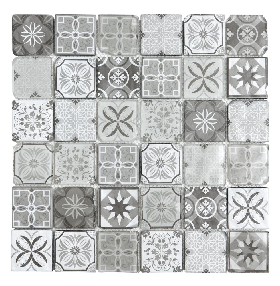 Skleněná mozaika Premium Mosaic černobílá 30x30 cm
