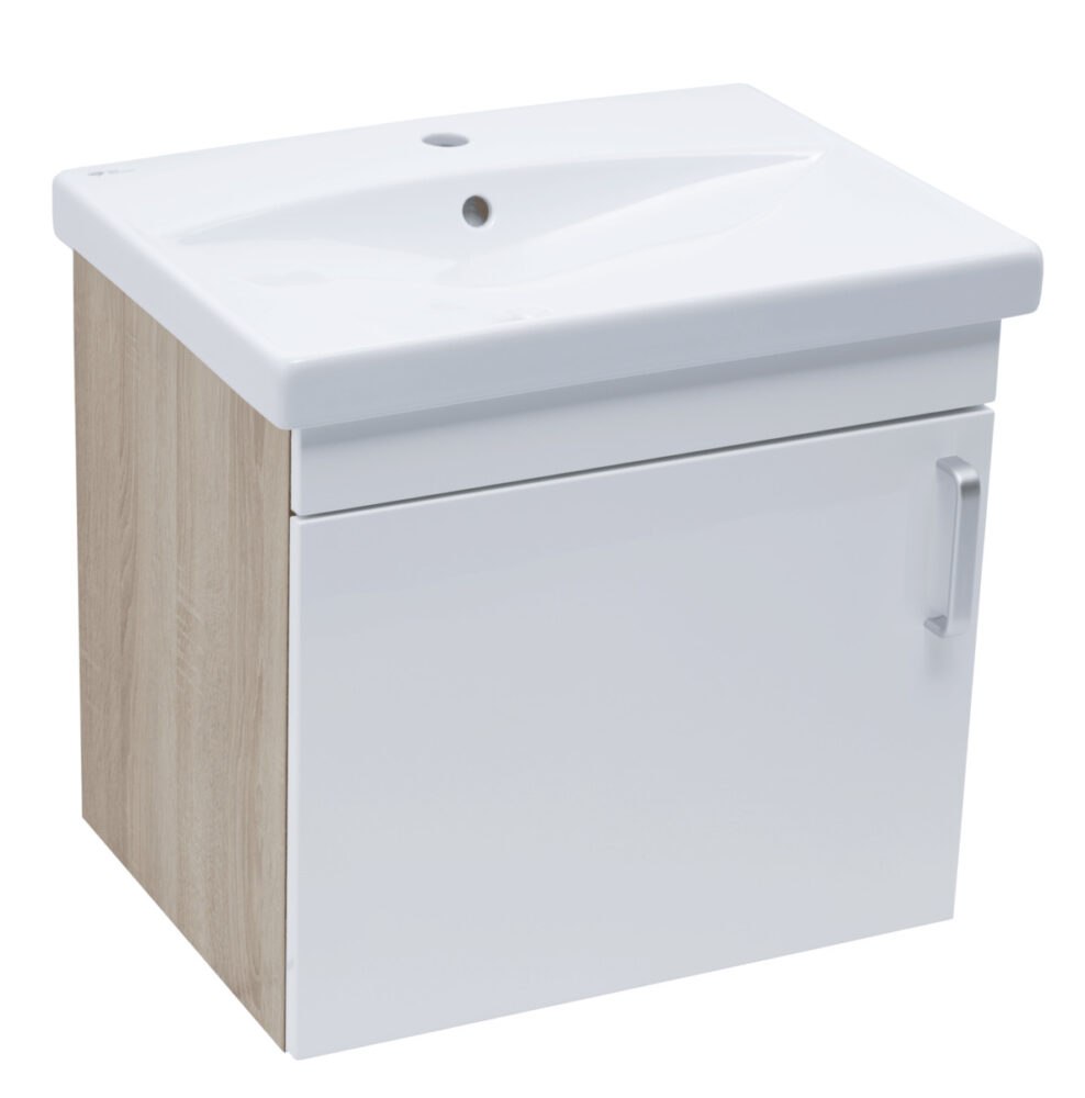 Koupelnová skříňka s umyvadlem Naturel Vario Dekor 60x51x40 cm bílá