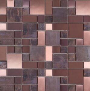 Měděná mozaika Premium Mosaic Stone metalická hnědá 30x30