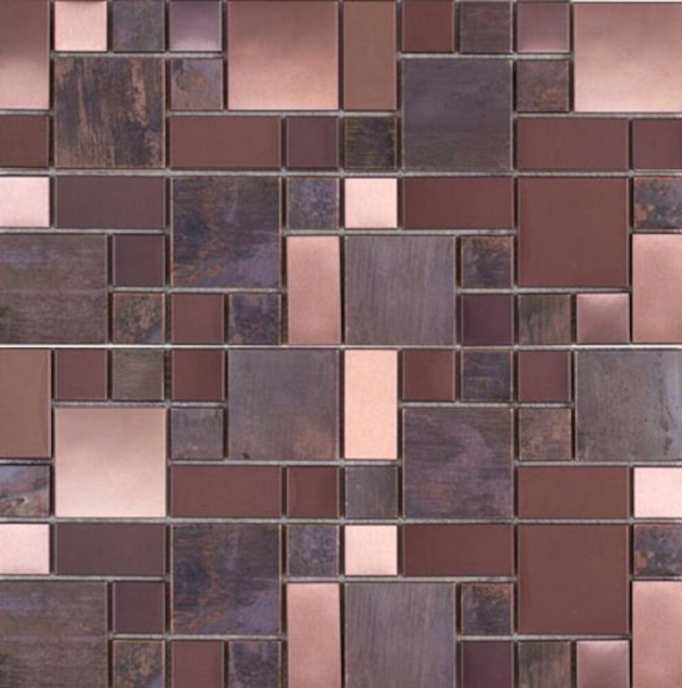 Měděná mozaika Premium Mosaic Stone metalická hnědá 30x30 cm mat / lesk