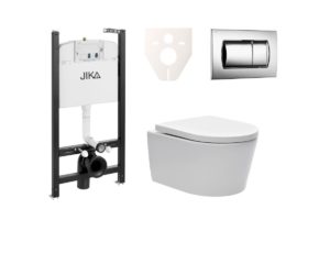 Závěsný WC set Jika do lehkých stěn / předstěnová + WC SAT