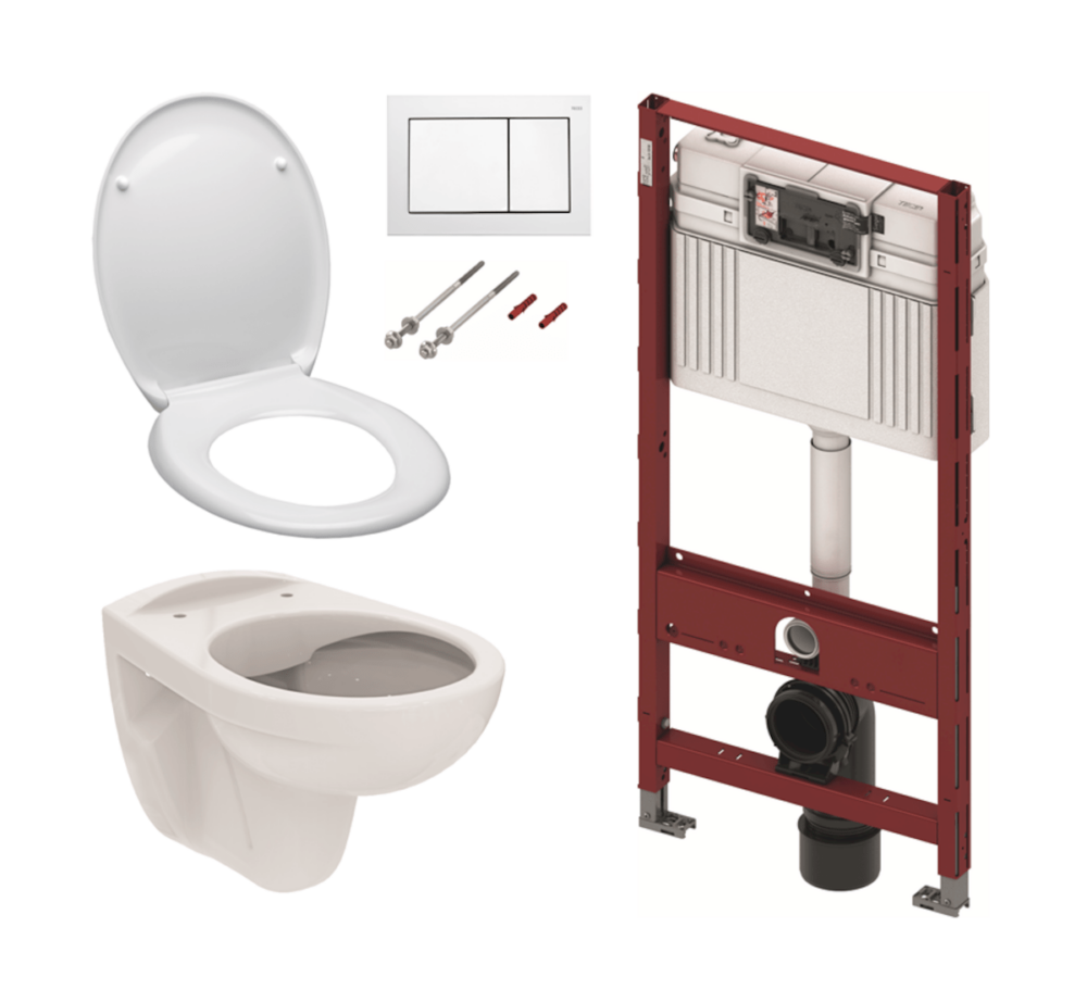 Cenově zvýhodněný závěsný WC set TECE do lehkých stěn /