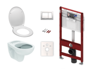 Cenově zvýhodněný závěsný WC set TECE do lehkých stěn /