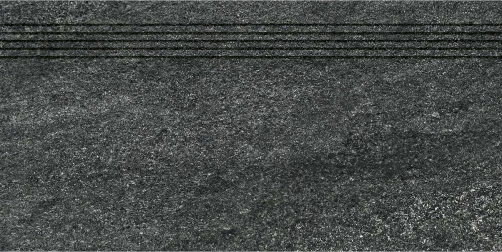 Schodovka Rako Quarzit černá 30x60 cm mat