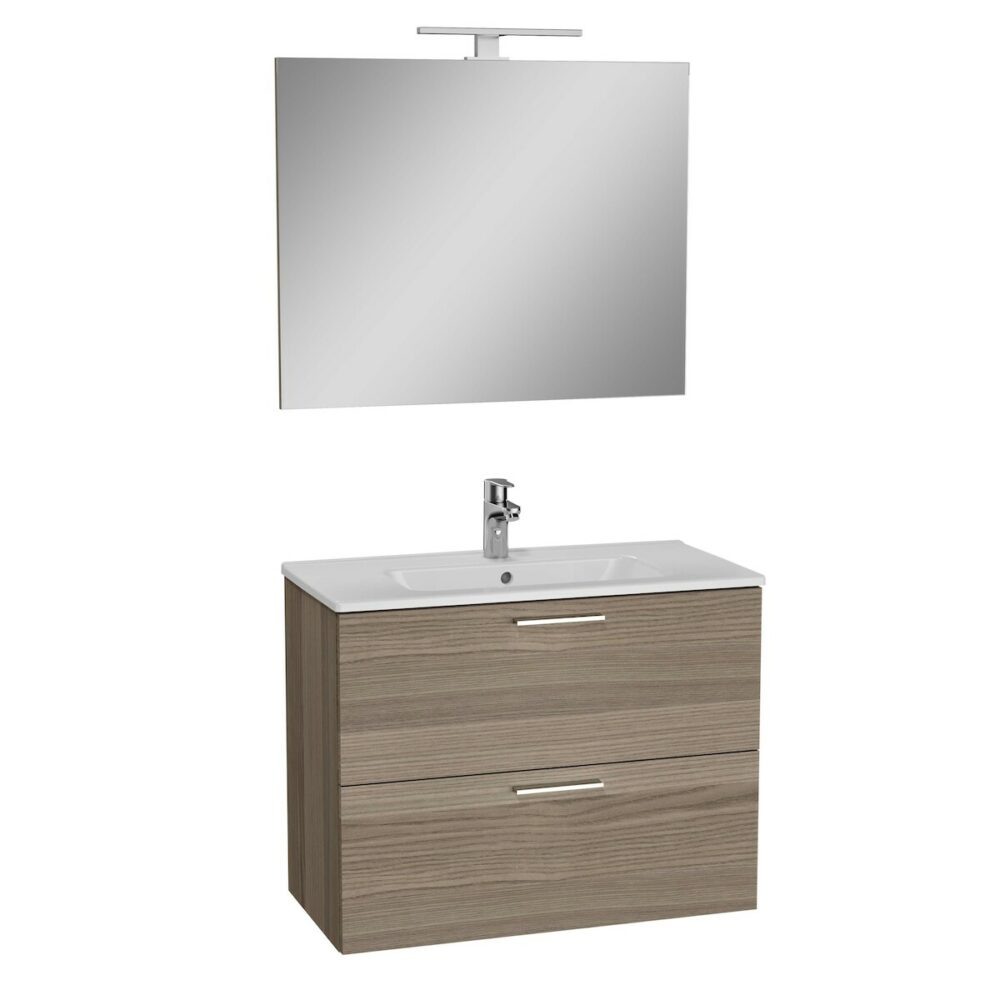 Koupelnová sestava s umyvadlem zrcadlem a osvětlením Vitra